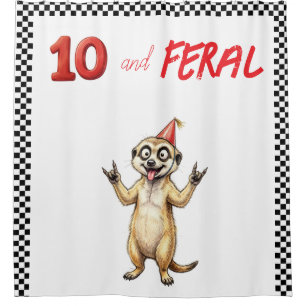 Ducha Cortina de fondo de cumpleaños de suricata salvaje
