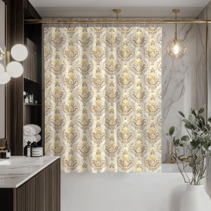 Ducha Cortina de marfil crema elegante estilo victoriano