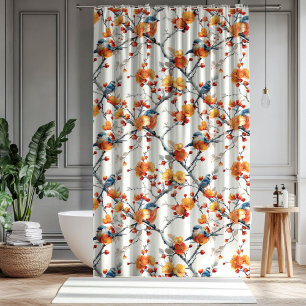 Ducha Cortina de pájaros vintage para regalo de otoño pa