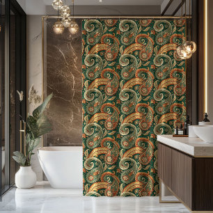 Ducha Cortina de tonos terrosos regalo para el baño de l