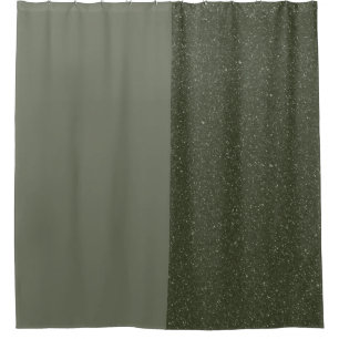 Ducha Cortina dividida moderna de color verde musgo – Pe