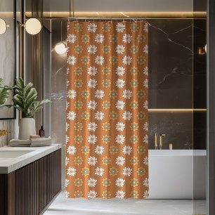 Ducha Cortina Floral de Cobre Pastel Boho Baño
