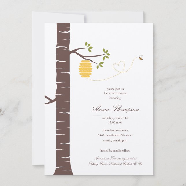 Ducha de abeto / invitación de fiesta (Anverso)