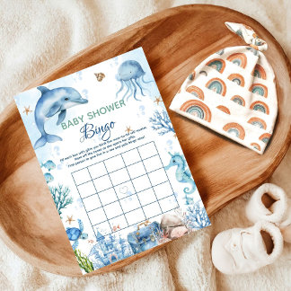 Ducha de bebé bajo el mar bingo juego de ducha de 
