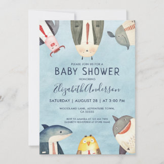 Ducha de bebé. Chico. Invitación elegante de tarje
