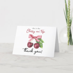 Ducha de bebé con arco de cerezo - Tarjeta de agra