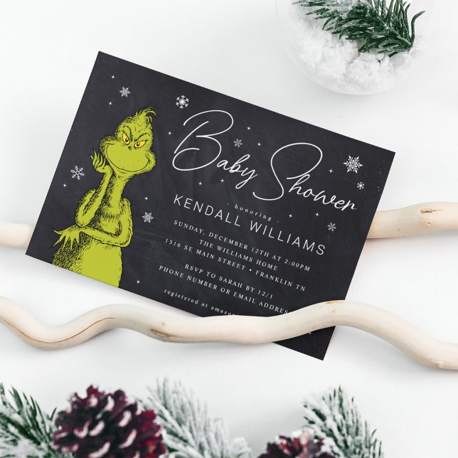Ducha de bebé con pizarra del Grinch (Subido por el creador)