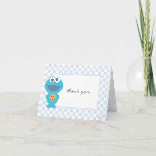 Ducha de bebé de Cookie Monster agradecimiento (Anverso)