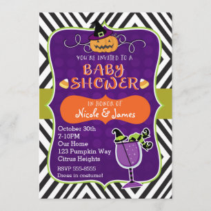 DUCHA DE BEBÉ DE HALLOWEEN Invitación moderna lind