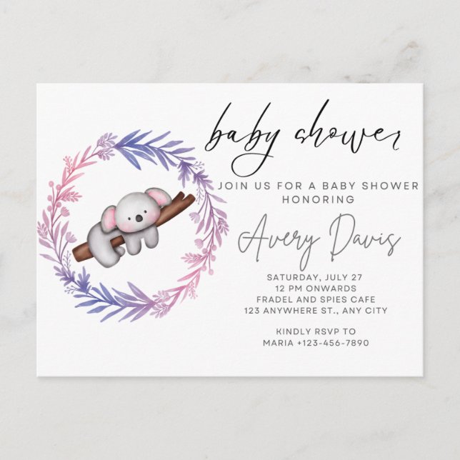 ducha de bebé de invitación (Anverso)