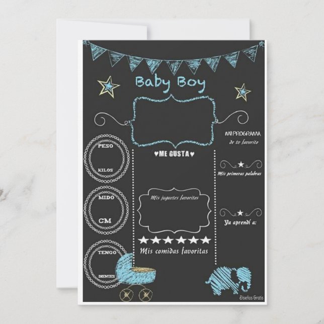 ducha de bebé de invitación (Anverso)