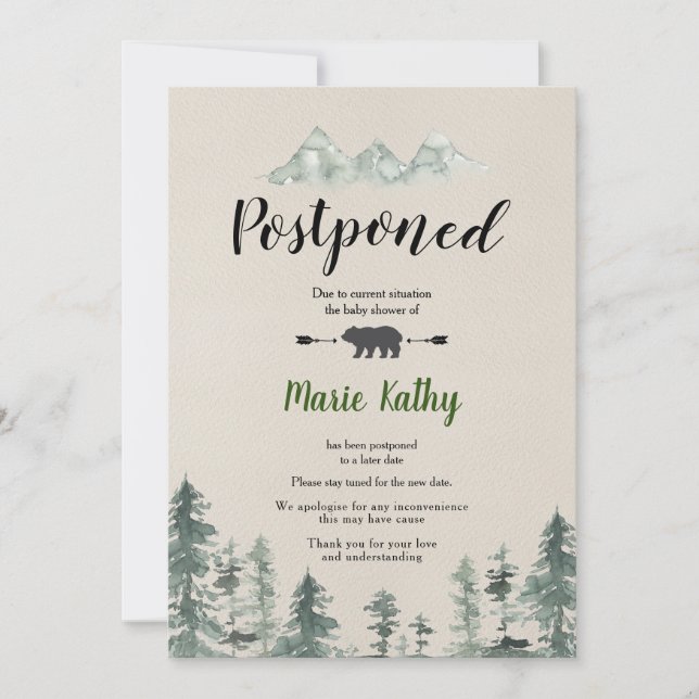 Ducha de bebé de la selva verde Invitación pospues (Anverso)
