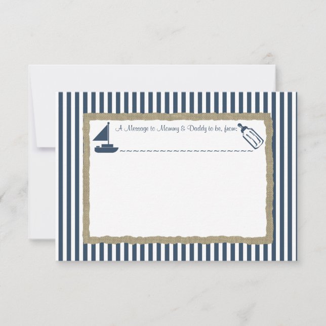 Ducha de bebé de Mensaje en una Botella Barco de V (Anverso)