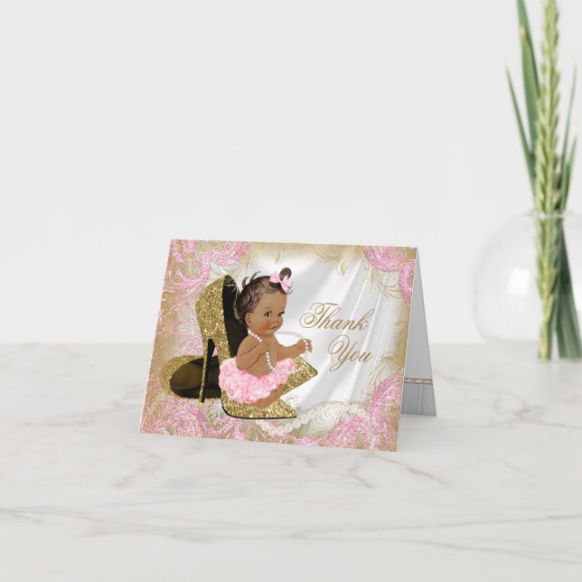 Ducha de Bebé de Niña Étnica Agradecimiento (Anverso)