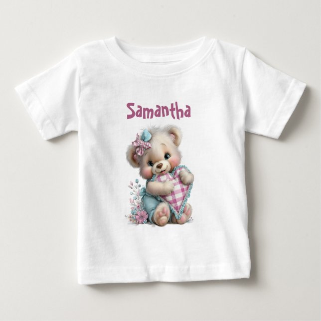 Ducha de bebé de osito de camiseta  (Anverso)