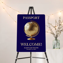 Ducha de Bebé de Pasaporte de Globo de Oro Viaje