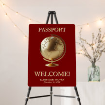 Ducha de bebé de viaje con pasaporte Globo de Oro