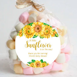 Ducha de bebé girasol gracias pegatina redondo