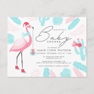 DUCHA DE BEBÉ   Invitación de Flamenco de Santa Cl