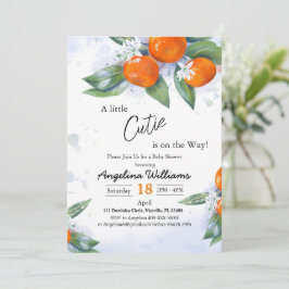Ducha de bebé Invitaciones decoradas con mandarina