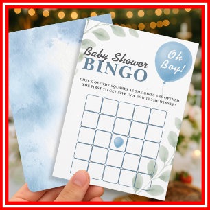 Ducha de Bebé Oh Boy   Tarjetas de Bingo