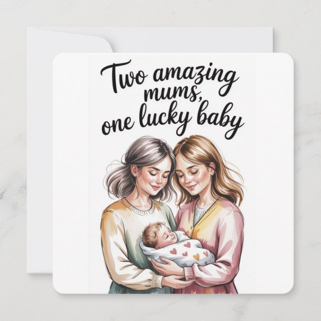 Ducha de bebé para dos mamás.  (Anverso)