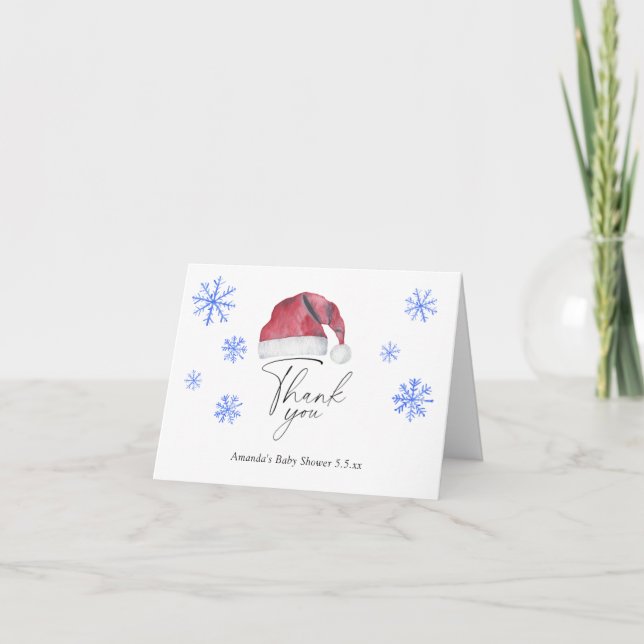 ducha de bebé Santa - tarjeta de agradecimiento (Anverso)
