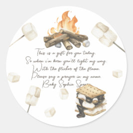 Ducha de bebé S'more - Etiqueta de vela de oración