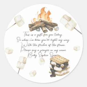 Ducha de bebé S'more - Etiqueta de vela de oración