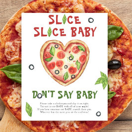 ducha de bebé temática de pizza corazón - Póster d