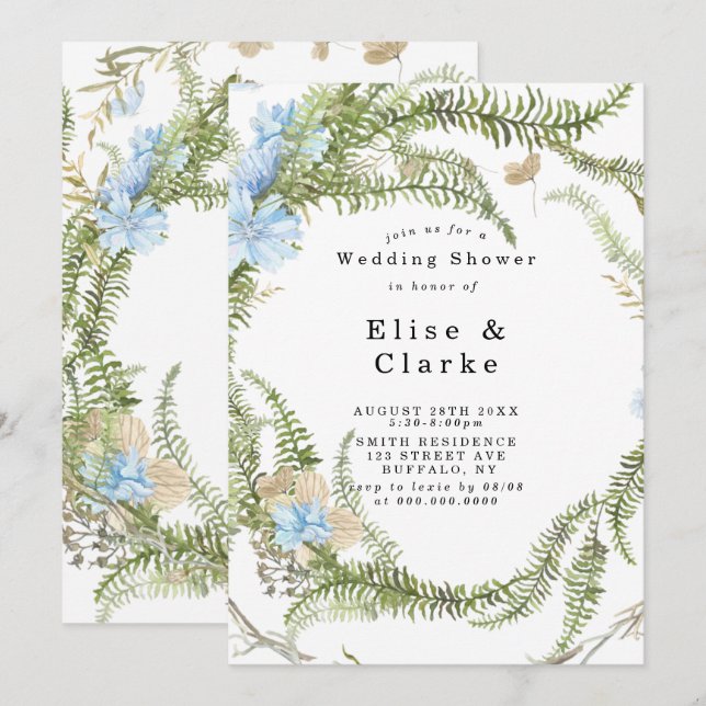 Ducha de boda de Wreath en verano de fern ruso (Anverso / Reverso)
