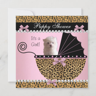 Ducha de cachorros Perro lindo Leopardo rosa