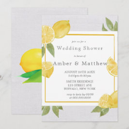 Ducha de casamiento de lemones y acuarela