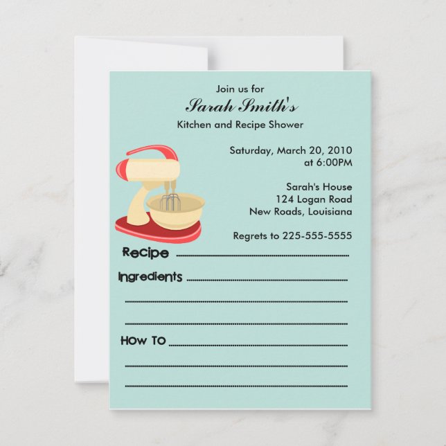 Ducha de cocina y recetas (Anverso)