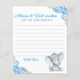 Ducha de Elefante Gris Azul Nuevas Tarjetas de Con