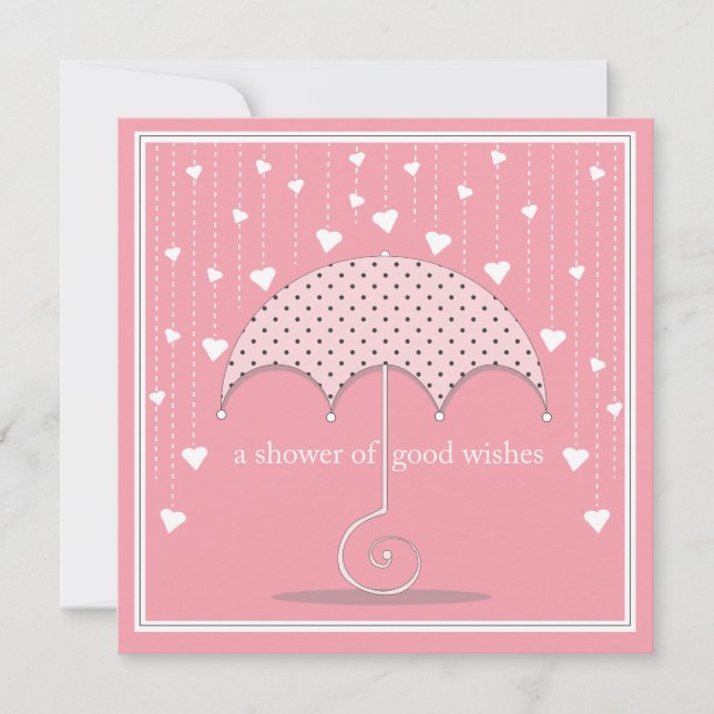 Ducha de la invitación de Baby Shower rosado de (Anverso)