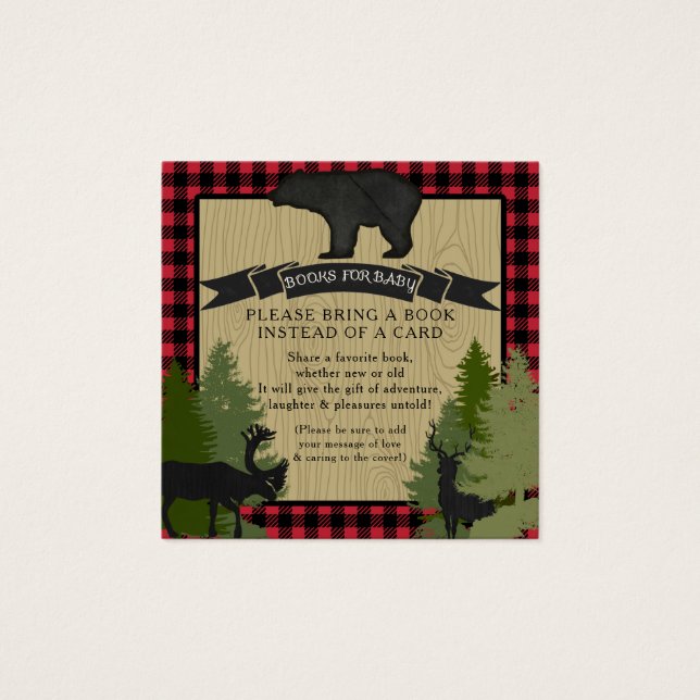 Ducha de libros Lumberjack Plaid Boy Bear Deer Pla (Anverso)