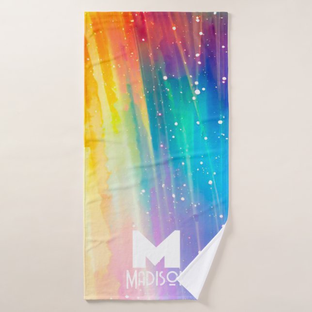 Ducha de lluvia arcoiris (Toalla de baño)