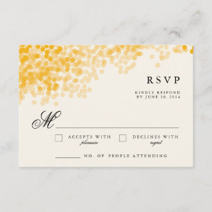 Ducha de luz dorada Tarjetas de respuesta RSVP r