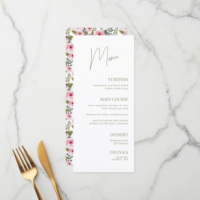 Ducha de novia con menú plano (Anverso/Reverso In Situ)