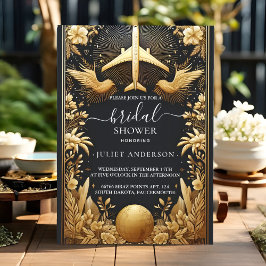 Ducha de novia con tarjeta de embarque de pasaport