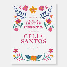 Ducha de novia de fiesta mexicana rosa amarilla