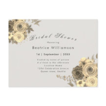 Ducha de novia elegante invitación rosa amarillo g