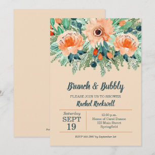 Ducha de novia floral de brunch y bubbly Peach