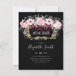 Ducha de novia floral moderna de color rosa
