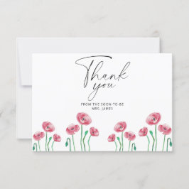 Ducha de novia floral tarjeta de agradecimiento