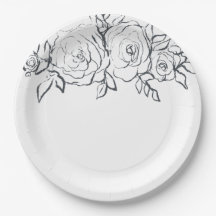Ducha de novia, floral, vajilla