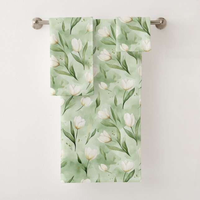 Ducha de Novia Flores de Tulipán Blancas Verdes (In situ)