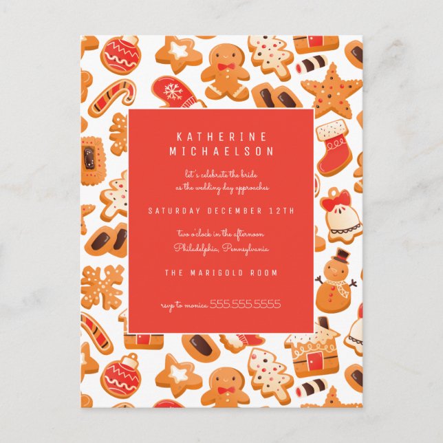 DUCHA DE NOVIA | Invitación de Galletas de Jengibr (Anverso)