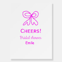 Ducha de novia lazo rosa púrpura agregar nombre 